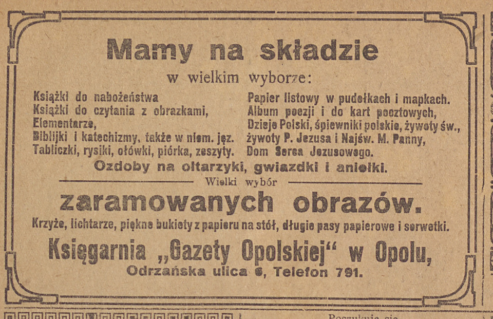Opole, Gazeta Opolska (12.04.1920)