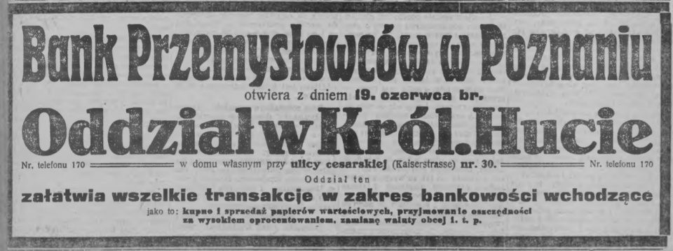 Królewska Huta, Goniec Śląski (22.06.1922)