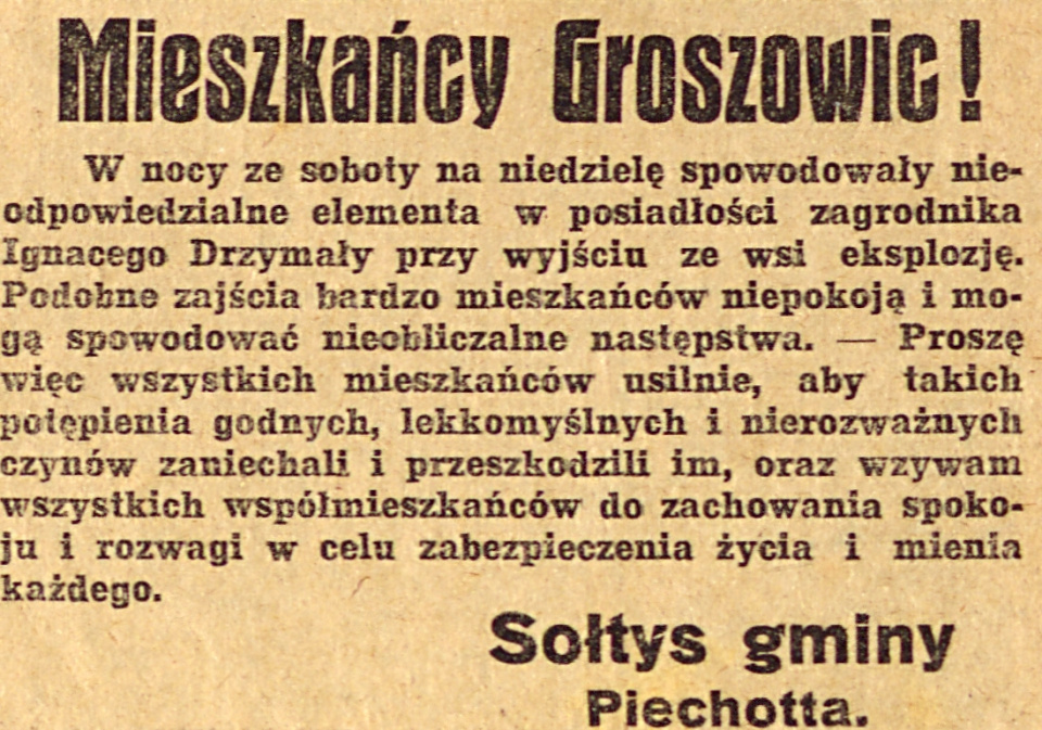 Opole (Groszowice), Gazeta Opolska (31.08.1920)