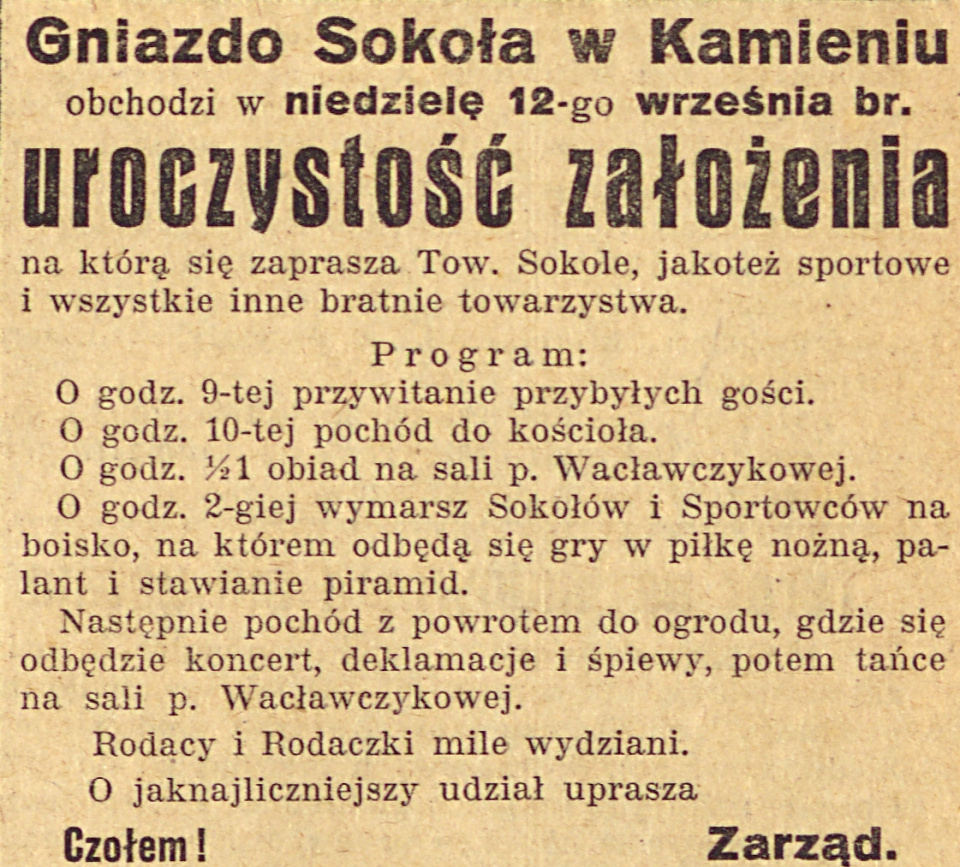 Kamień Śląski, Gazeta Opolska (09.09.1920)