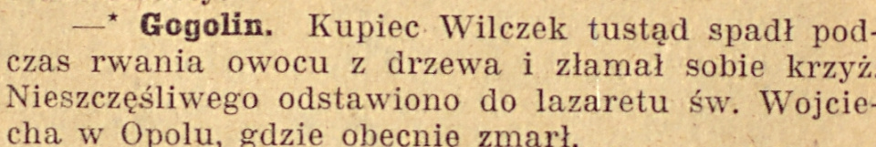 Gogolin, Gazeta Opolska (21.09.1920)