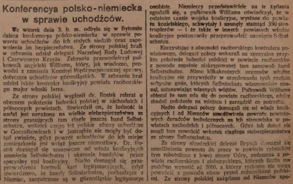 kozielski, raciborski, głubczycki powiat, Katolilk cz.1 (08.10.1921)