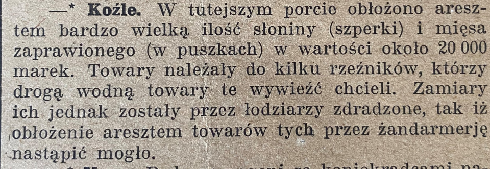 Kędzierzyn-Koźle, Gazeta Opolska (19.10.1919)