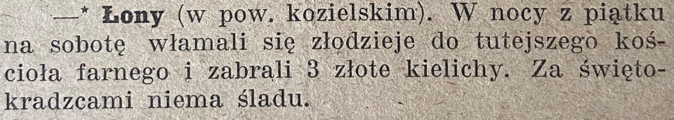 Łany, Gazeta Opolska (22.10.1919)