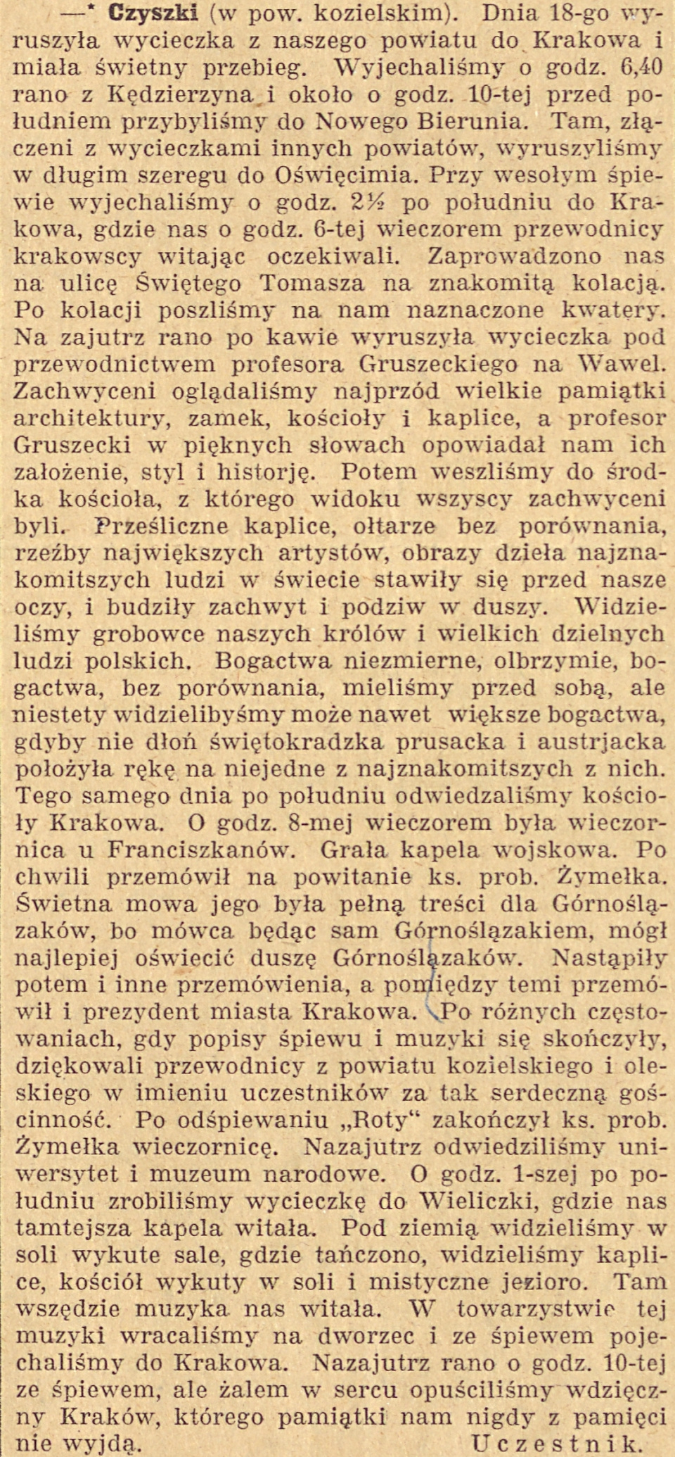 Cisek, Kędzierzyn-Koźle, Gazeta Opolska (28.10.1920)