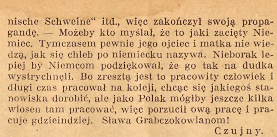 Grabczok, Gazeta Opolska cz.2 (04.11.1920)