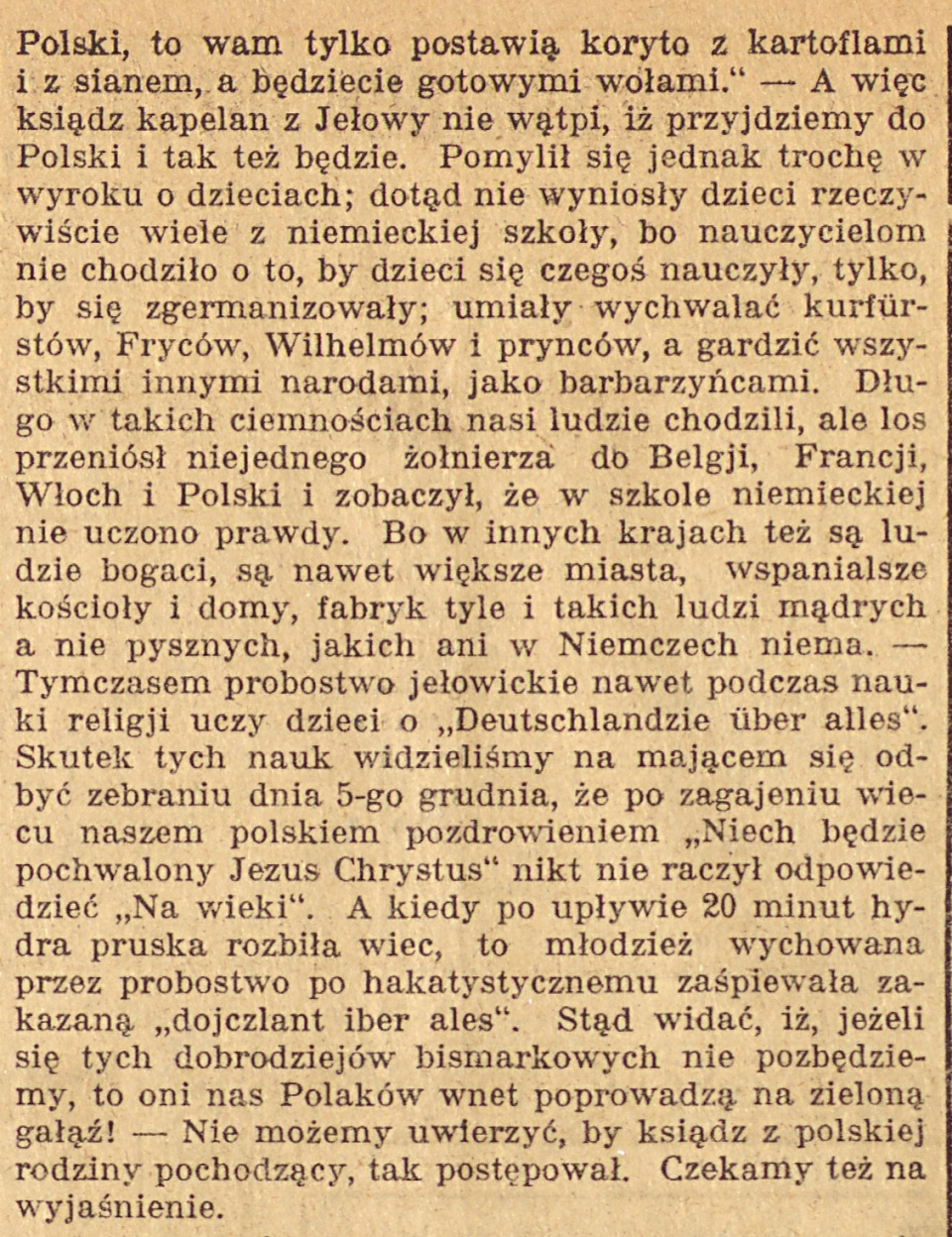 Jełowa, Gazeta Opolska cz.2 (14.12.1920)