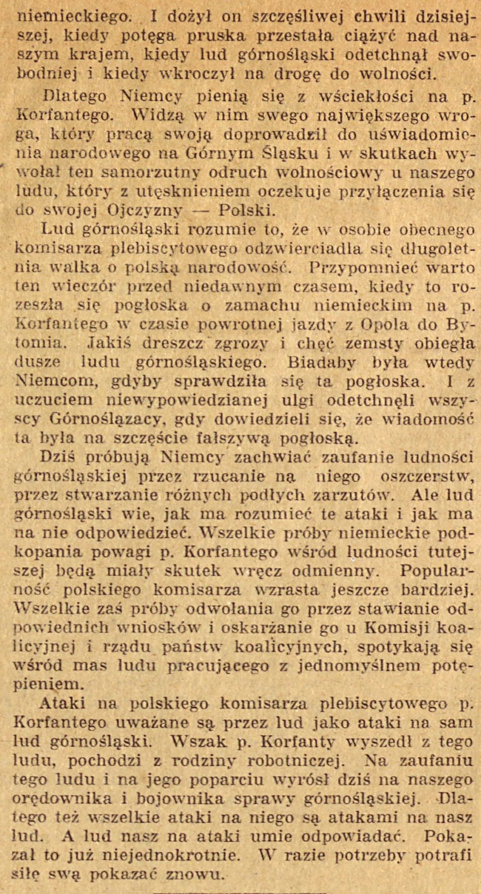 Bytom, Olesno, Opole, Gazeta Opolska cz.2 (17.12.1920)