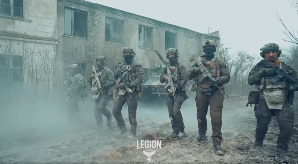 Добровольці Міжнародного легіону (скриншот відео з фейсбуку ГУР МО України)