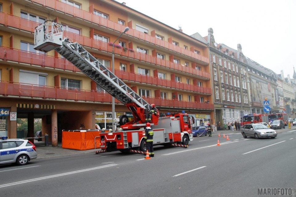 Opole: akcja strażaków na ul. Ozimskiej [fot. Mario]