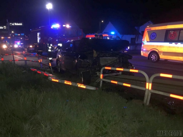 Nocny wypadek na DK 45 w Jełowej