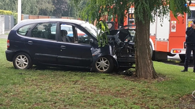 Samochód osobowy uderzył w drzewo w Opolu