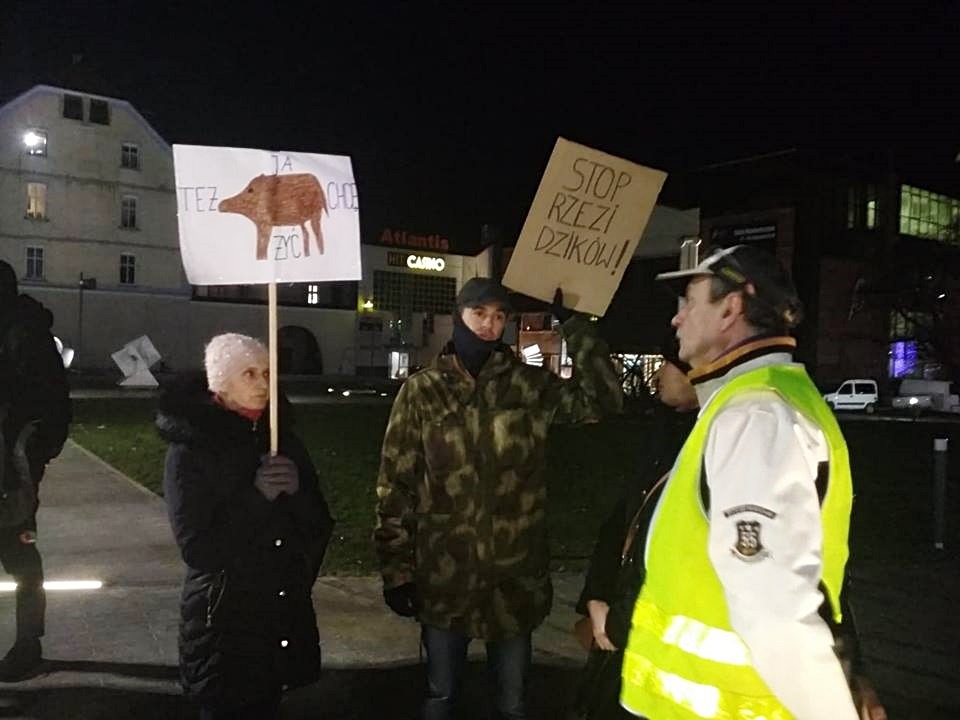 "Stop rzezi dzików". Protest przyrodników i mieszkańców Opola [fot. Joanna Matlak]