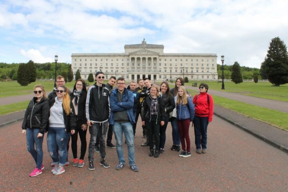 Uczniowie z Grodkowa podczas wyjazdu do Belfastu w 2017 roku [fot. ZS CKP Grodków]
