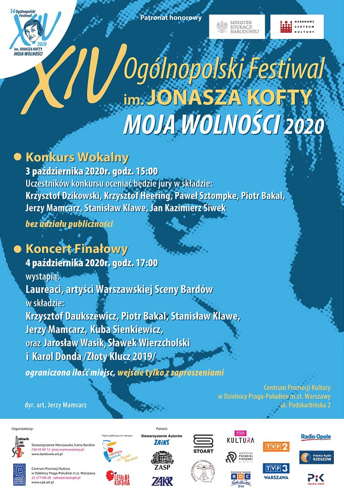 XIV Ogólnopolski Festiwal im. Jonasza Kofty „Moja Wolności” 2020