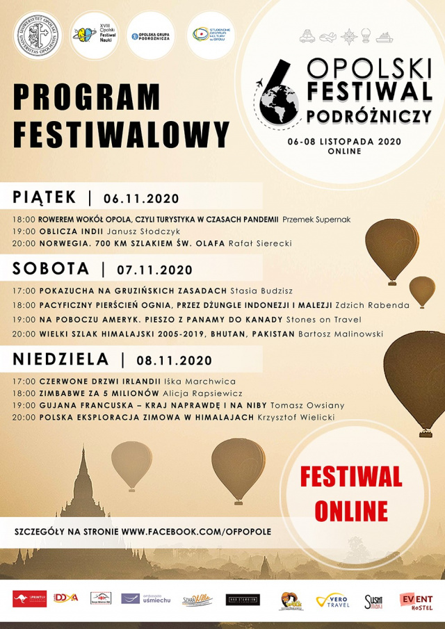 Opolski Festiwal Podróżniczy przeniesiony do sieci. Startuje już dzisiaj