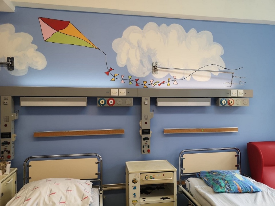Pomalowane sale oddziału chirurgii dziecięcej w USK w Opolu [fot. Katarzyna Doros]