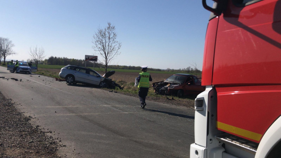 Wypadek drogowy w w miejscowości Kwiatków foto: Mario