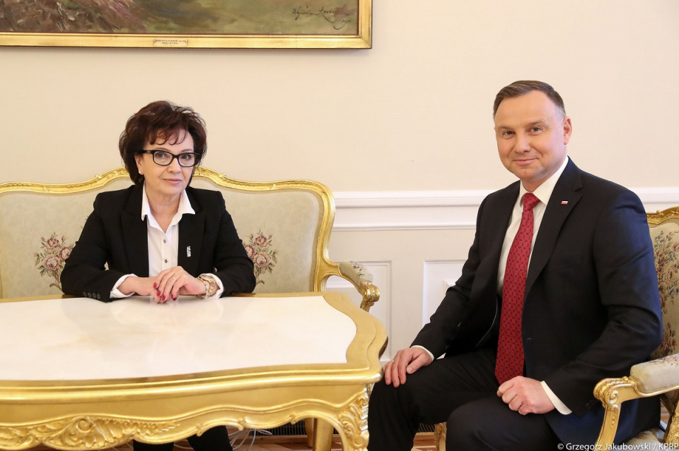 Marszałek Sejmu Elżbieta Witek i prezydent Andrzej Duda [fot. Kancelaria Sejmu RP]