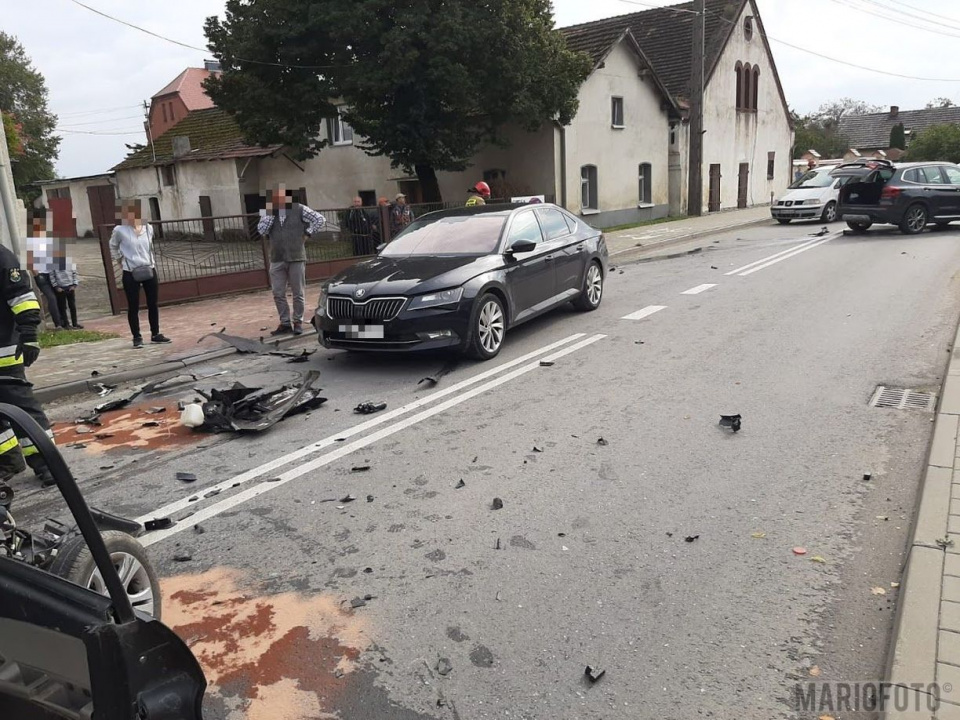 Wypadek w Tarnowie Opolskim na ul. Ks. Klimasa [fot.Mario]