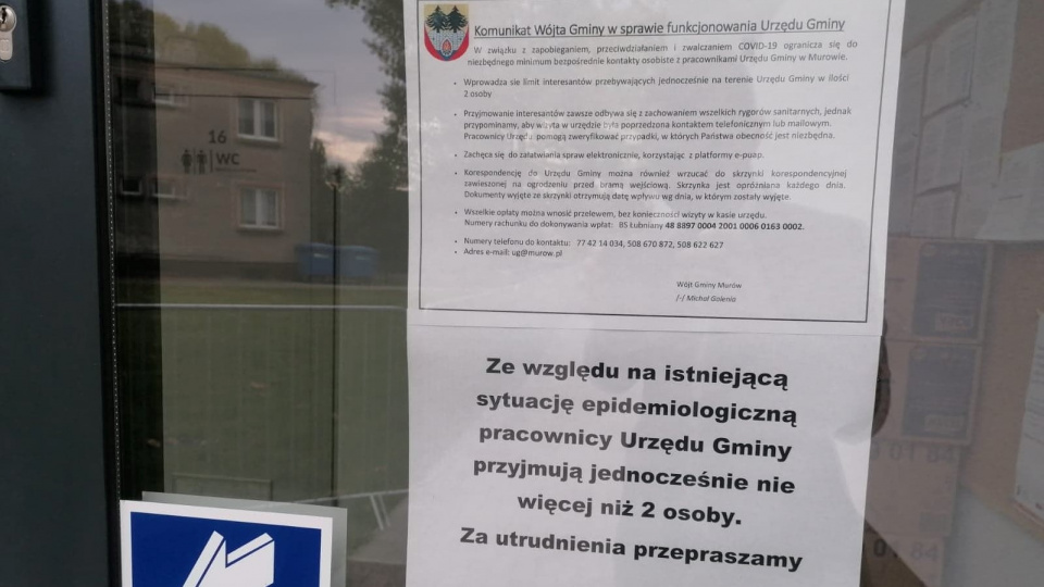 Urząd gminy w Murowie ogranicza przyjęcia mieszkańców [fot. archiwum gminy]