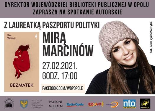 Mira Marcinów - autorka książki Bezmatek - będzie gościem WBP w Opolu