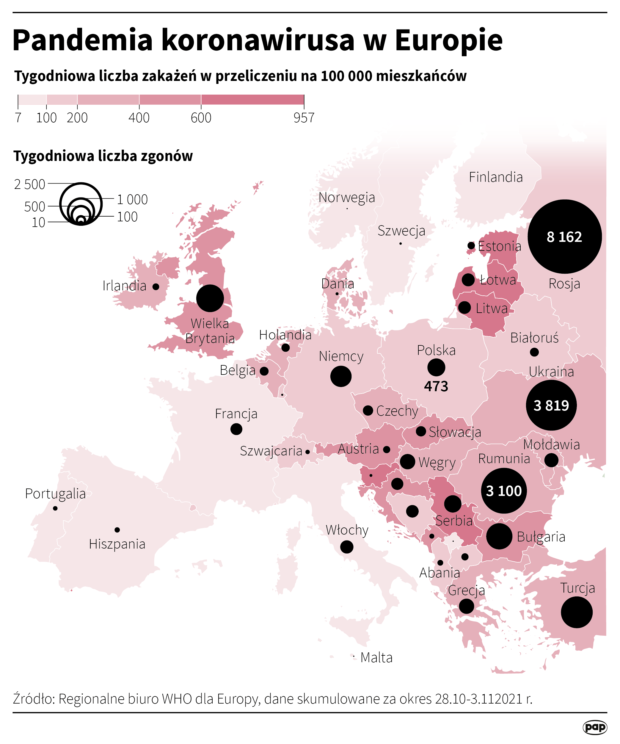 Pandemia koronawirusa w Europie [Autor: Maciej Zieliński, PAP]