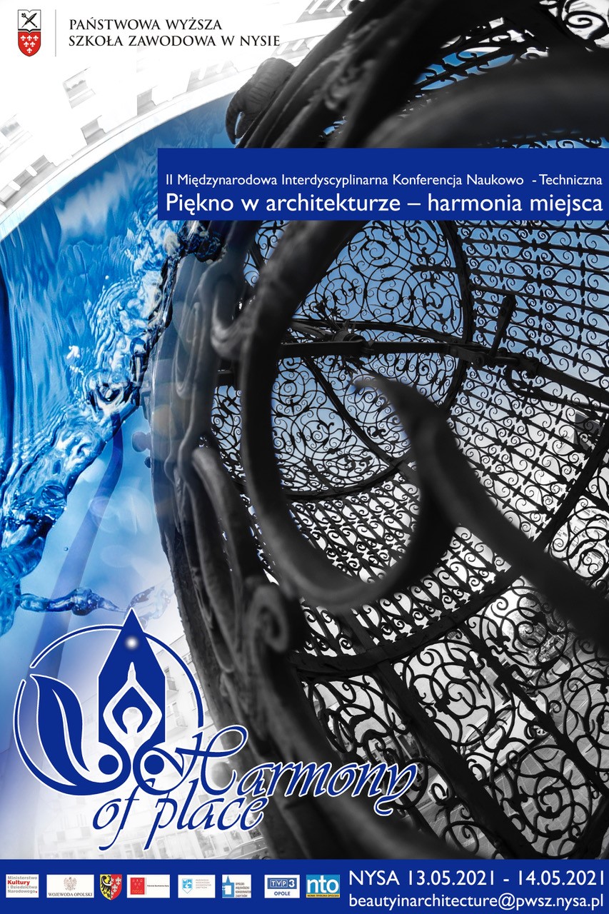 Plakat konferencji „Piękno w architekturze: Harmonia miejsca”