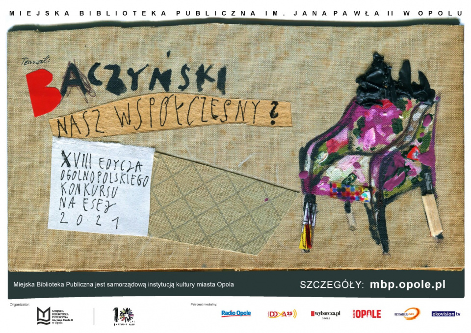 Plakat dotyczący XVIII Ogólnopolskiego Konkursu na Esej