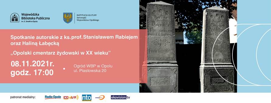 'Opolski cmentarz żydowski' - spotkanie z ks. prof. Stanisławem Rabiejem i Haliną Łabęcką 8 listopada w Ogrodzie WBP