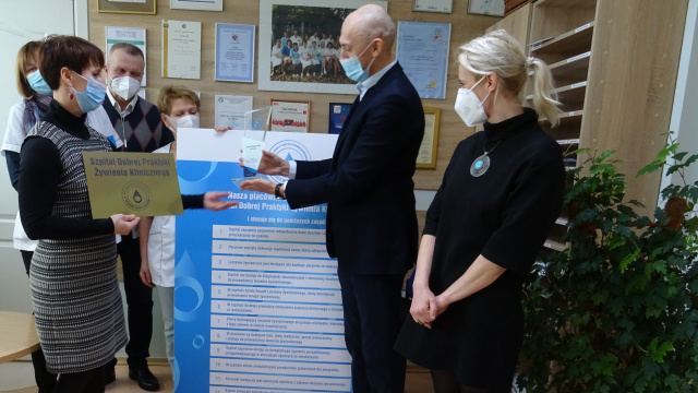 Dobre Praktyki Żywienia Klinicznego. Certyfikat dla Szpitala Wojewódzkiego w Opolu