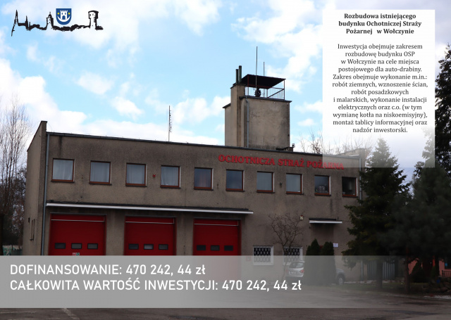 Strażacy ochotnicy z Wołczyna będą mieć więcej miejsca w remizie. Rozbudowa za prawie pół miliona złotych