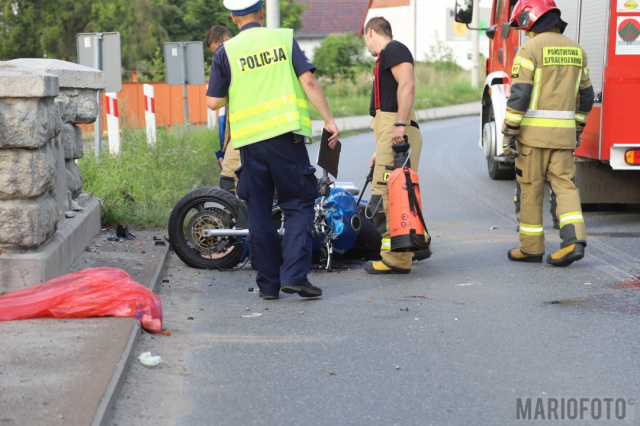 Wypadek motocyklisty w Kępie. Reanimowali go strażacy [AKTUALIZACJA]