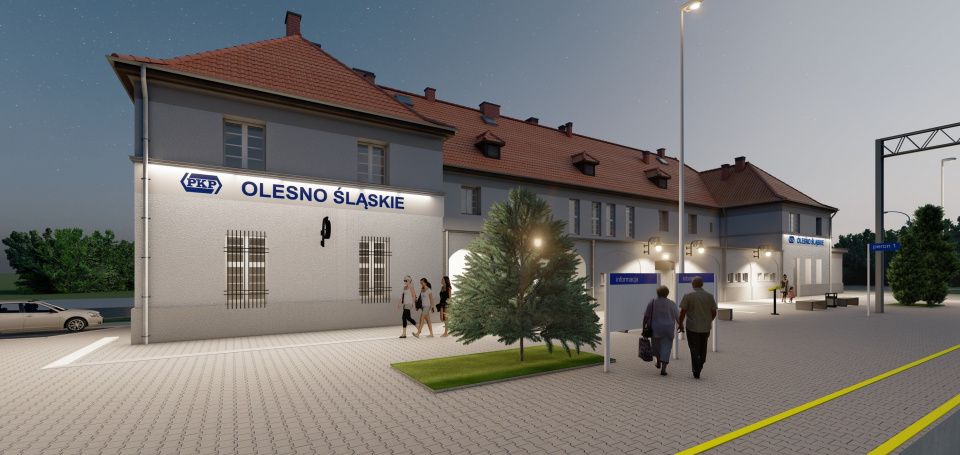 Wizualizacja dworca kolejowego w Oleśnie po przebudowie [fot. www.facebook.com/Urząd Miejski w Oleśnie]