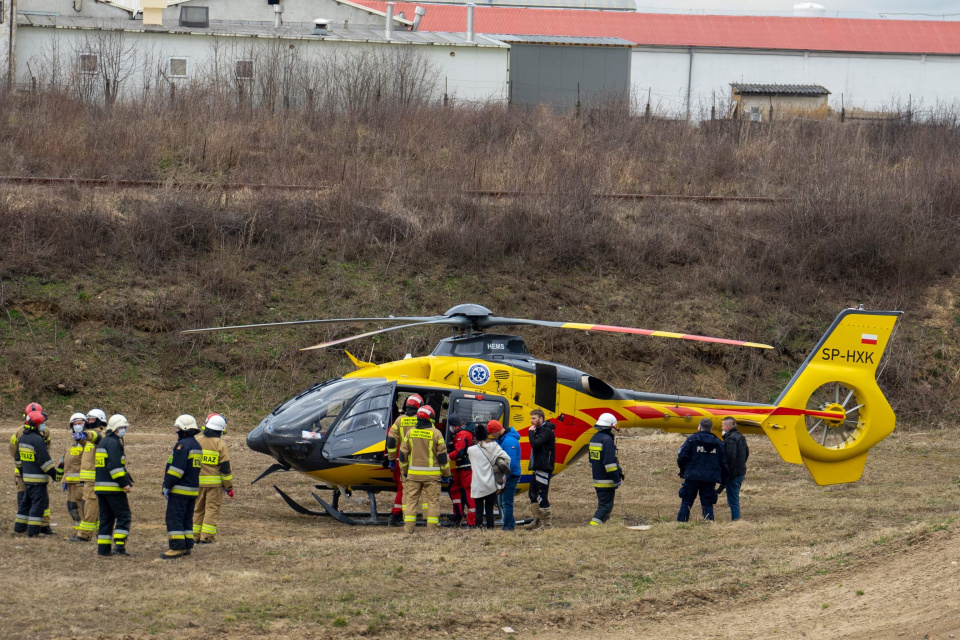 Wypadek na torze motocrossowym w Grodkowie [fot. Damian Wolak / Głos Powiatu]