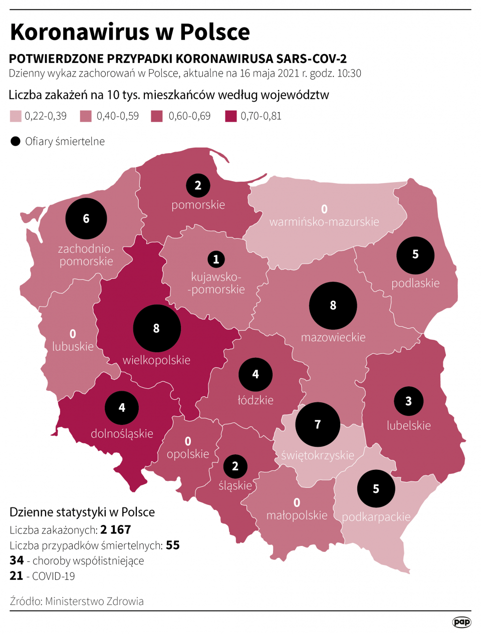 Koronawirus w Polsce stan na 16 maja [autor: Maciej Zieliński, źródło: PAP]