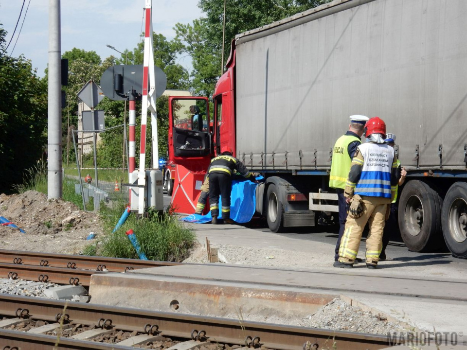 wypadek na przejeździe kolejowym foto: Mario