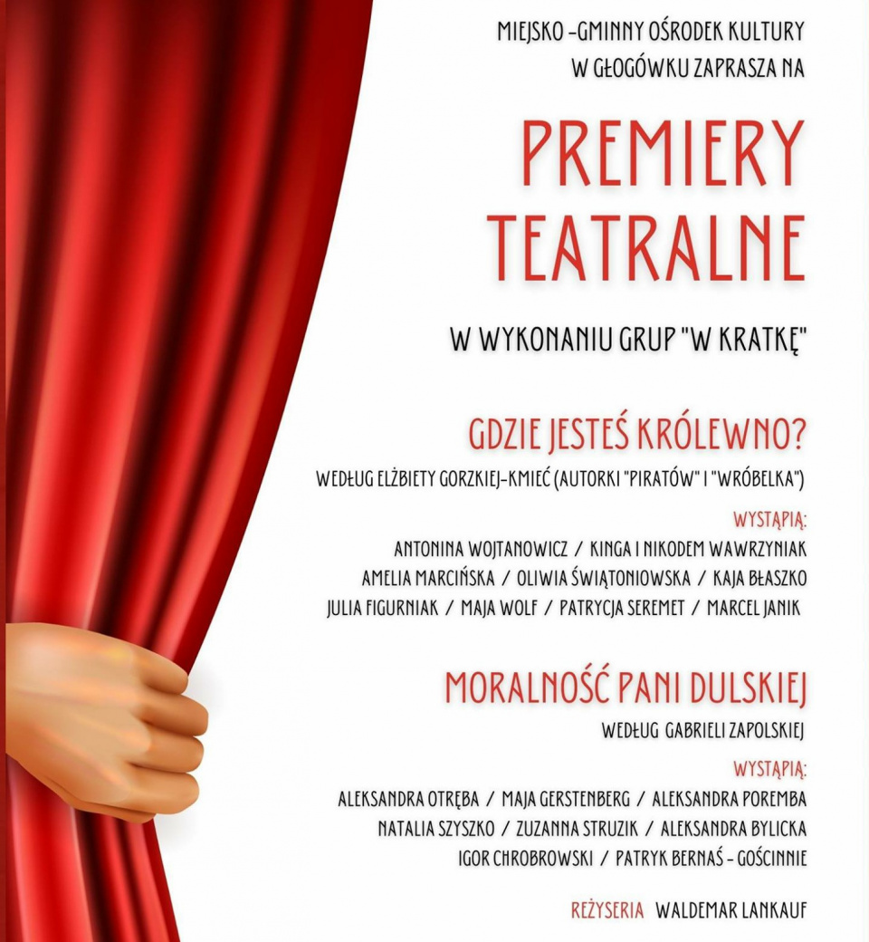 Dziś w Głogówku można obejrzeć dwa spektakle teatralne - [fot: MGOK Głogówek]