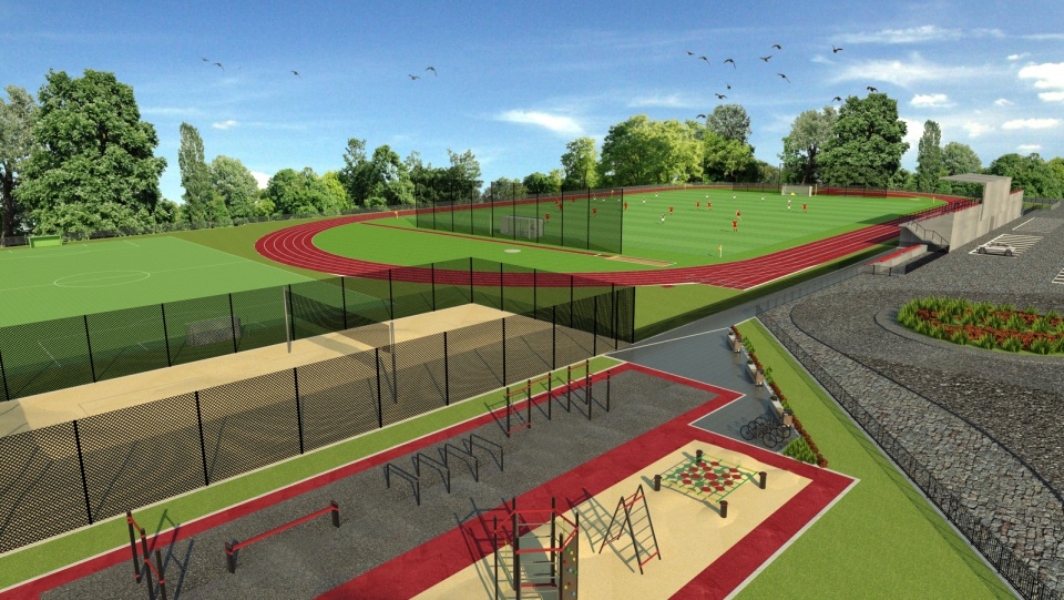 Tak przedstawia się koncepcja modernizacji i rozbudowy boiska piłkarskiego w Tarnowie Opolskim z 2019 roku [fot. archiwum gminy]