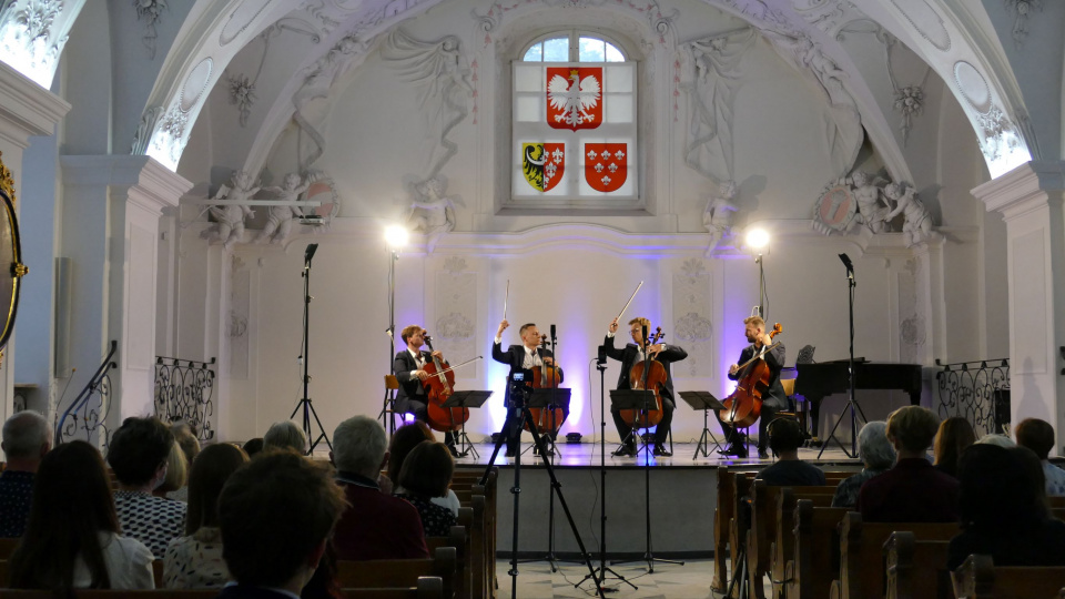 Polish Cello Quartet podczas inauguracji 8. Międzynarodowej Akademii Wiolonczelowej w Nysie [fot. Małgorzata Ślusarczyk]