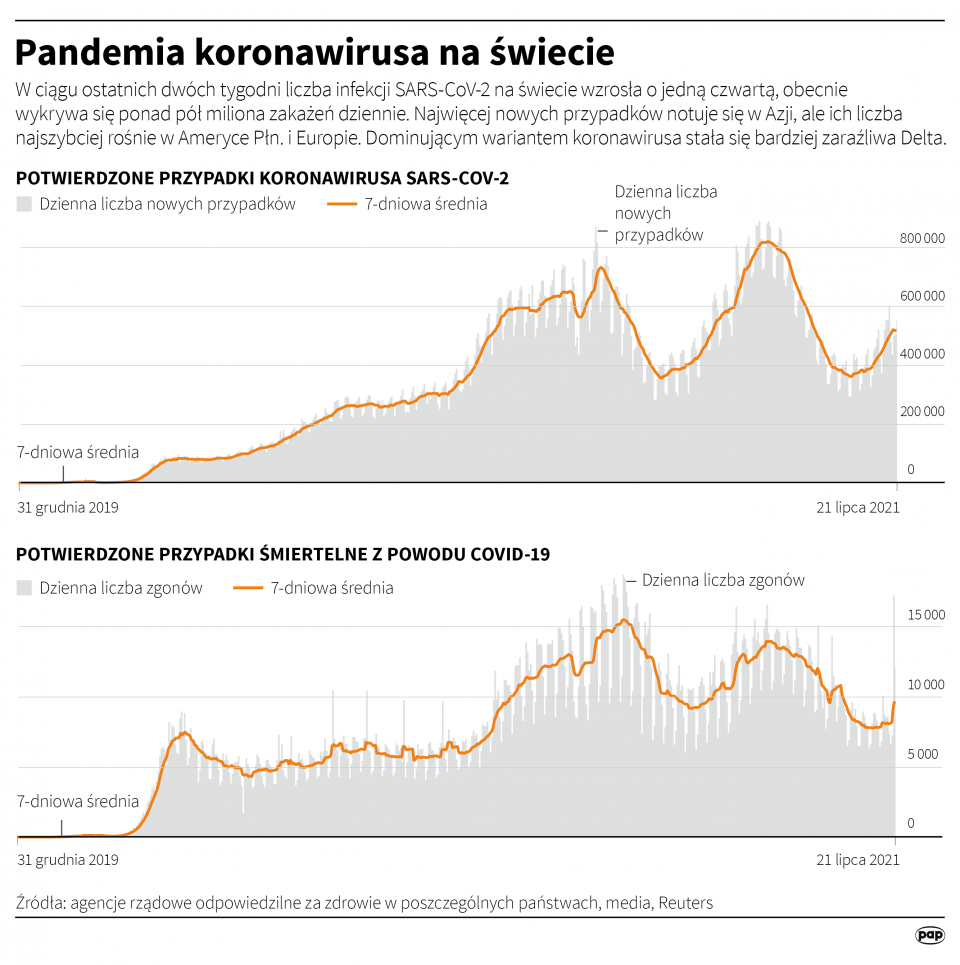 Pandemia koronawirusa na świecie [Autor: Adam Ziemienowicz, źródło: PAP]