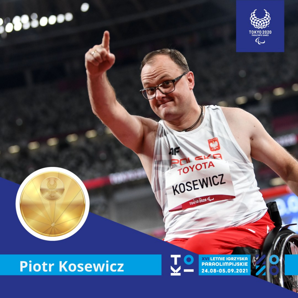 Piotr Kosewicz ze złoty medalem w Tokio - [fot: Polski Komitet Paraolimpijski]