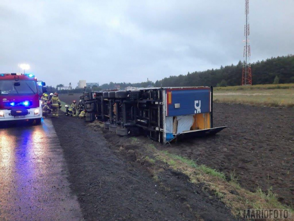 W miejscowości Dalachów samochód ciężarowy wypadł z drogi [fot. Mario]