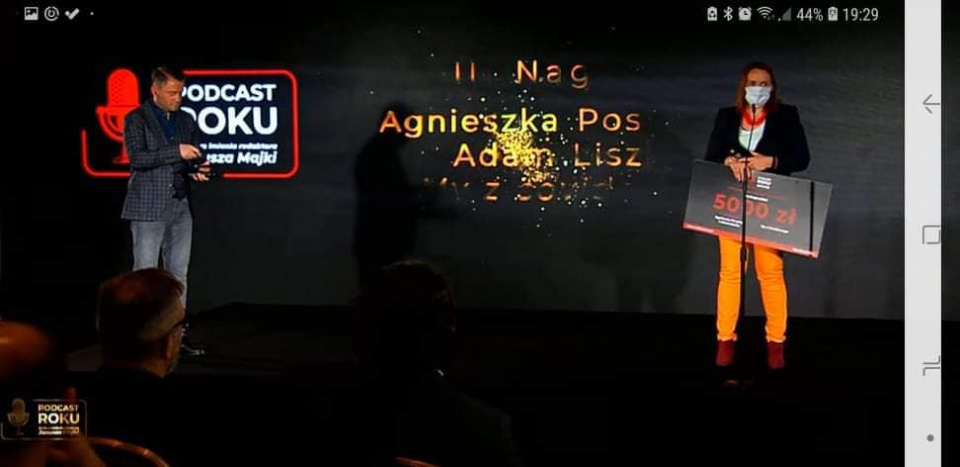 Agnieszka Pospiszyl z 3. nagrodą Podcast Roku [fot. fb. Agnieszki Pospiszyl]