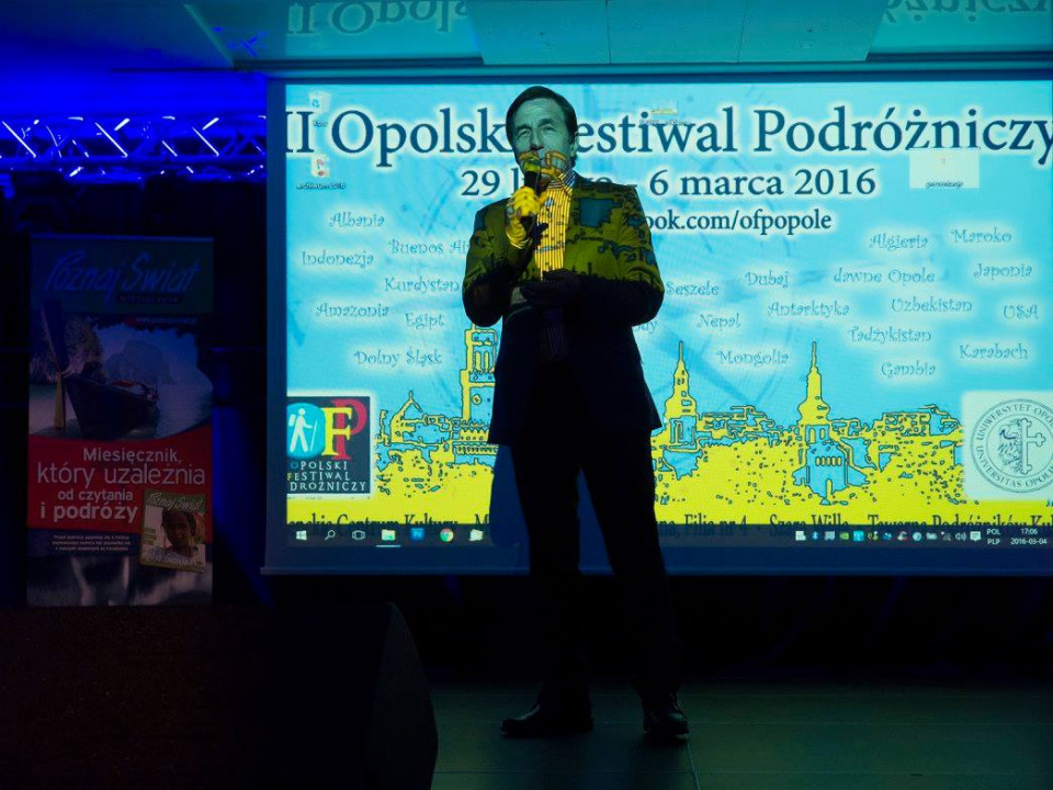 Janusz Słodczyk podczas Opolskiego Festiwalu Podróżniczego