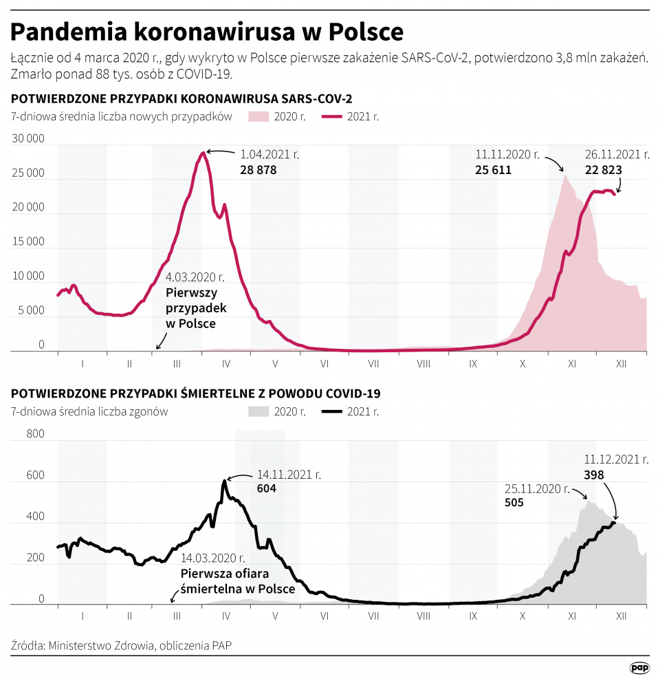 Pandemia koronawirusa w Polsce [rys. Maciej Zieliński / PAP]
