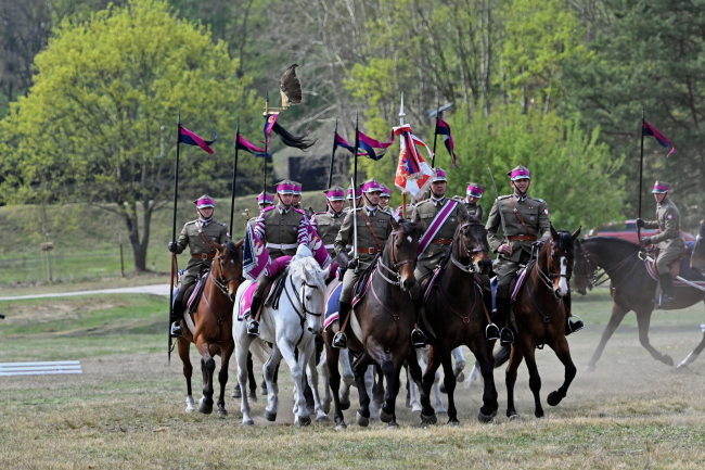 Pokaz musztry konnej wykonany przez Szwadron Reprezentacyjny Kawalerii Wojska Polskiego [fot. PAP/Marcin Bielecki]