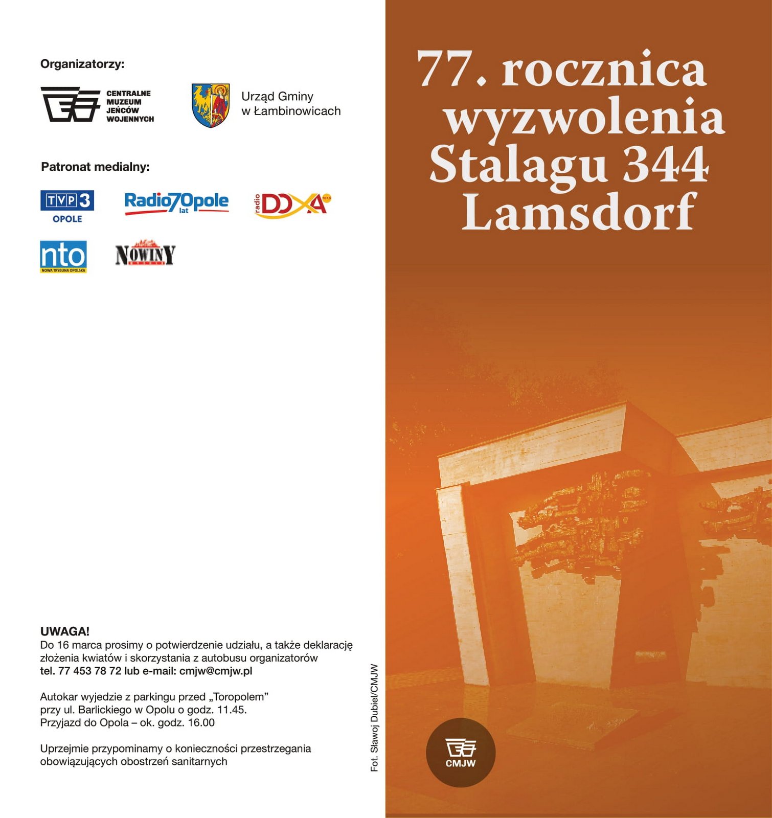 77 rocznica wyzwolenia Stalagu 344 Lamsdorf - plakat