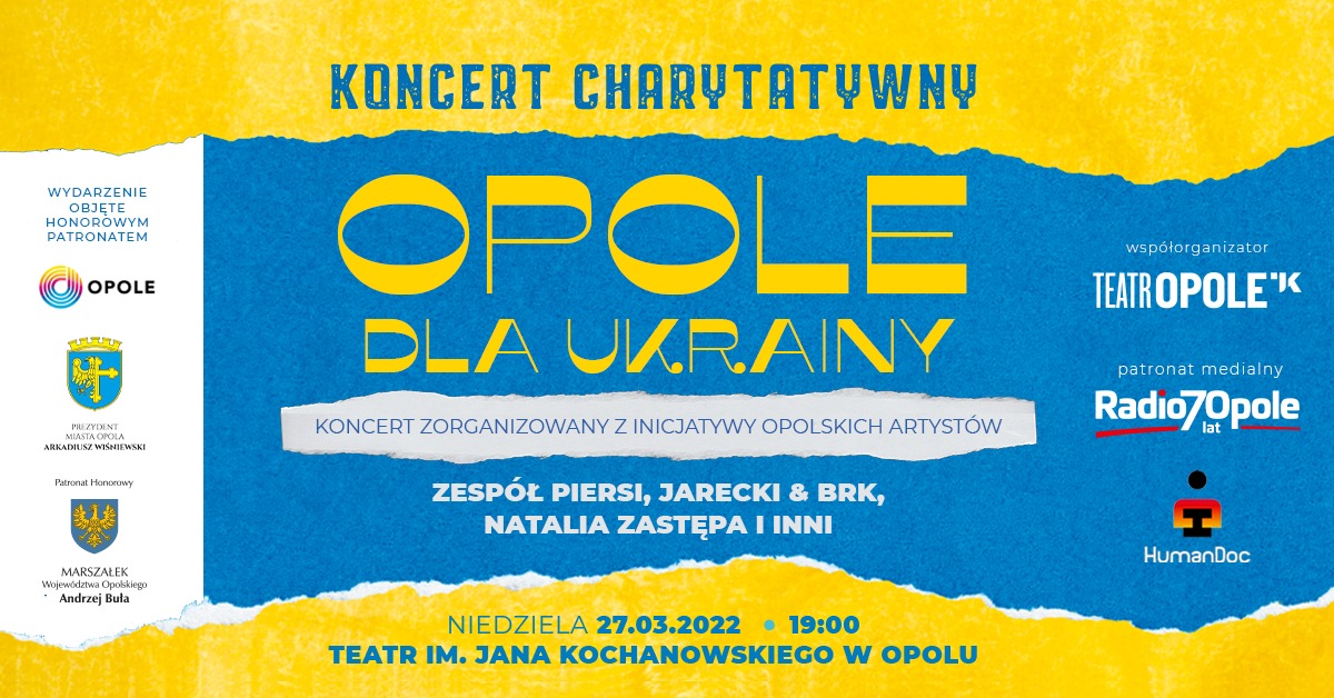 Wyjątkowy koncert 'Opole dla Ukrainy' już w niedzielę