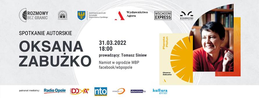 Spotkanie z Oksaną Zabużko już w czwartek w WBP w Opolu 